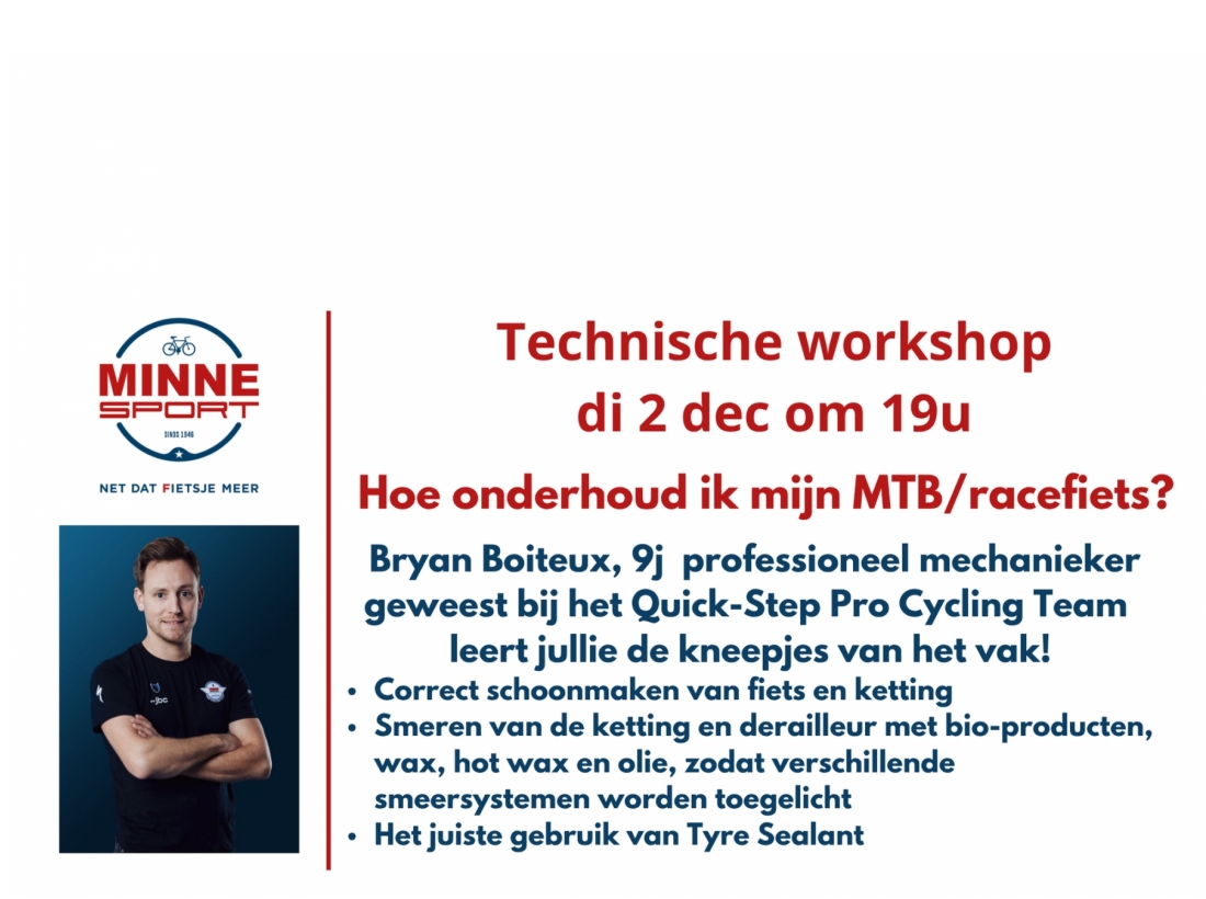 Technische infosessie: hoe onderhoud ik mijn MTB/racefiets?
